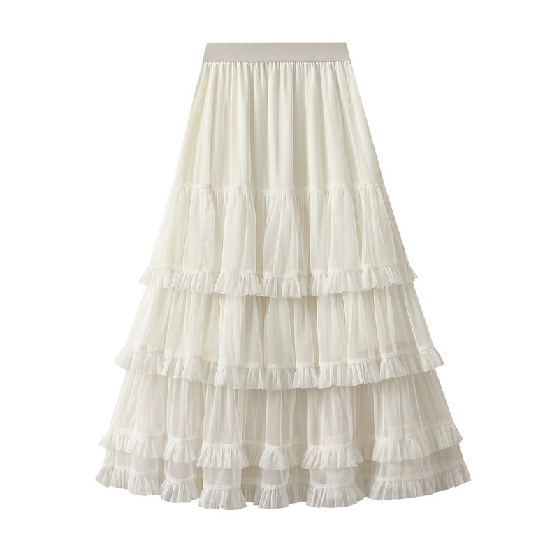 Vintage Ruffle Tiered Tulle Skirt