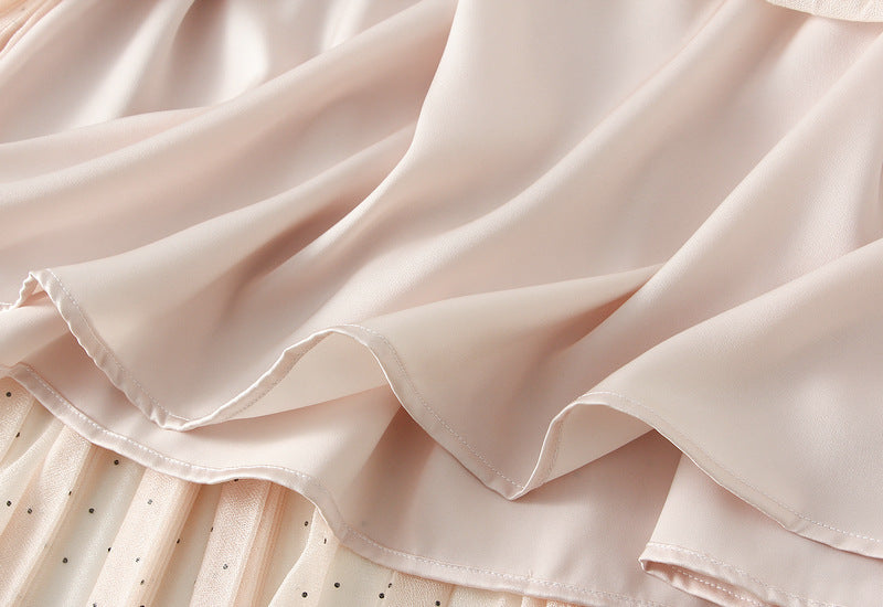 Elegant Pleated Maxi Skirt – Champagne Beige