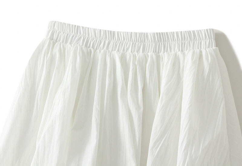 White Bubble Hem Mini Skirt