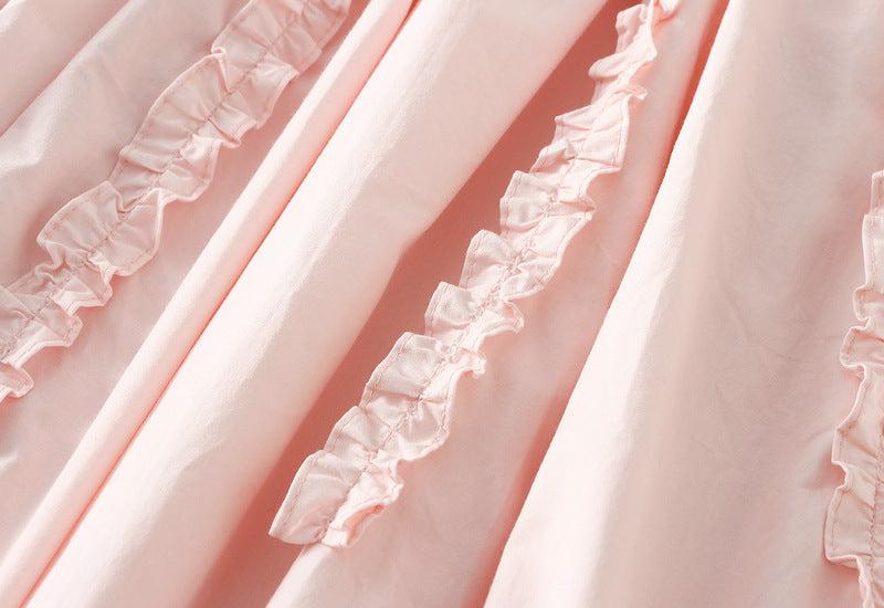 Blush Petal Ruffle Skirt With Pocket - 2506_PINK