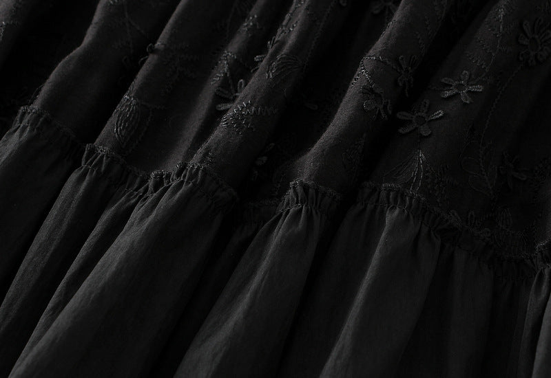 Midnight Bohemian Maxi Skirt - 9095_BLACK