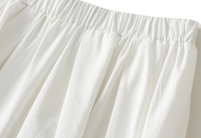 Elegant Ruffle High-Waist Maxi Skirt - 2507_WHITE