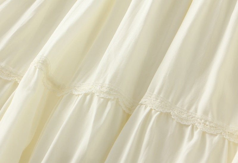 Vanilla Breeze Cotton Tiered Maxi Skirt - 9078_APRICOT