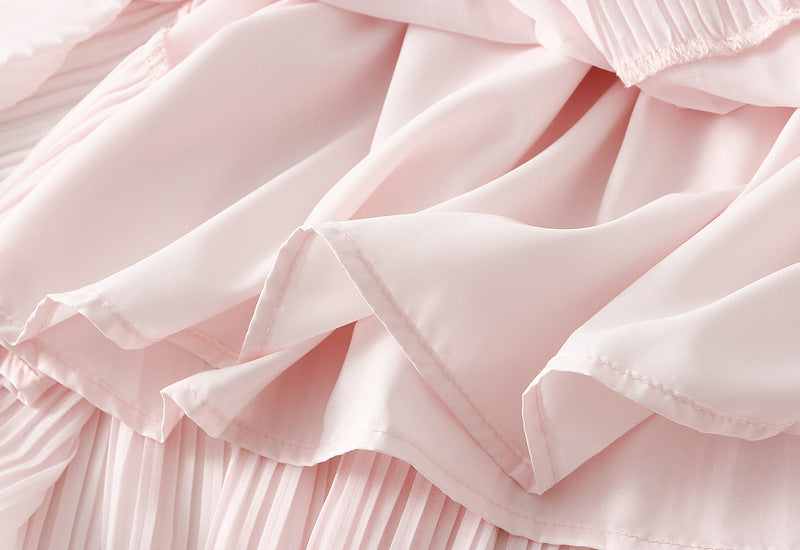 Ethereal Pleat Midi Skirt - 9188_PINK