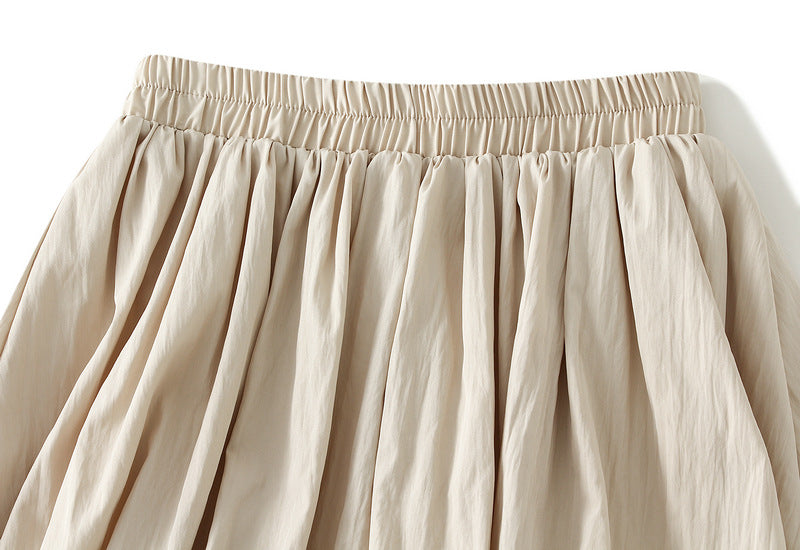 Beige Bubble Hem Mini Skirt