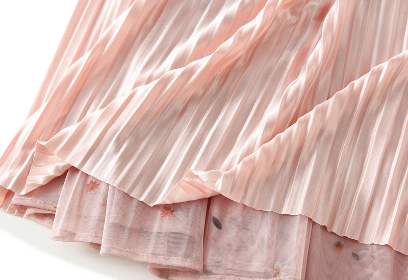 Reversible Blush Bloom Tiered Skirt - 8935_PINK