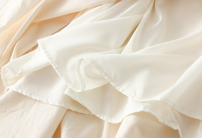 Elegant Ruffle-Tiered A-Line Maxi Skirt - 2507_APRICOT