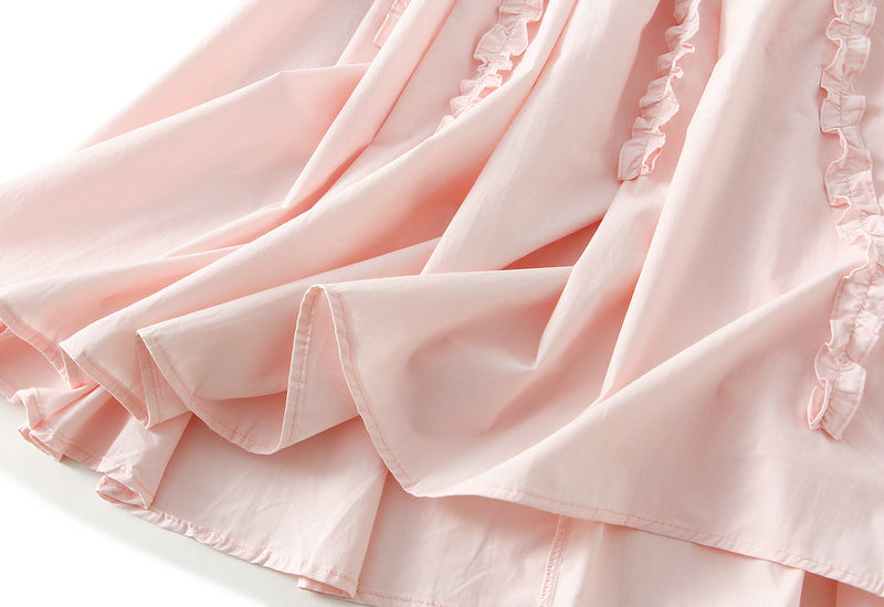 Blush Petal Ruffle Skirt With Pocket - 2506_PINK