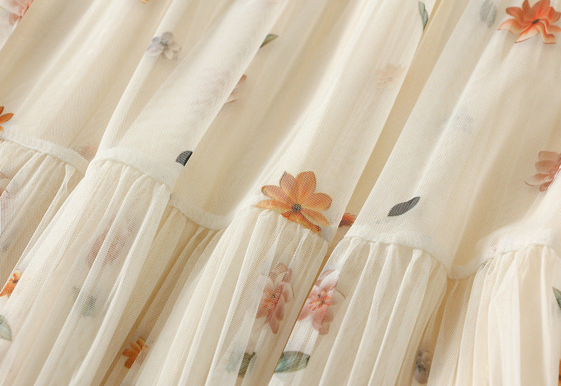 Reversible Blossom Breeze Tiered Skirt - 8935_APRICOT