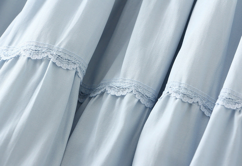 Cascade Tiered Maxi Skirt - 9078_BLUE