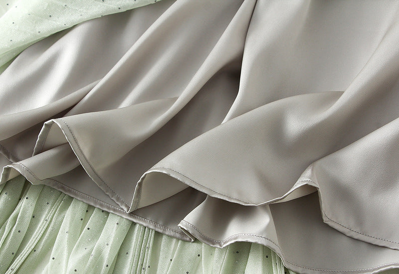 Soft Pleated Maxi Skirt – Sage Green