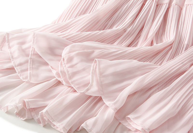Ethereal Pleat Midi Skirt - 9188_PINK