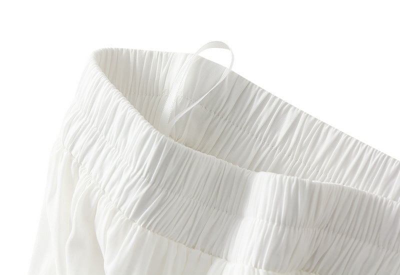 White Tiered Maxi Skirt with Bow Details