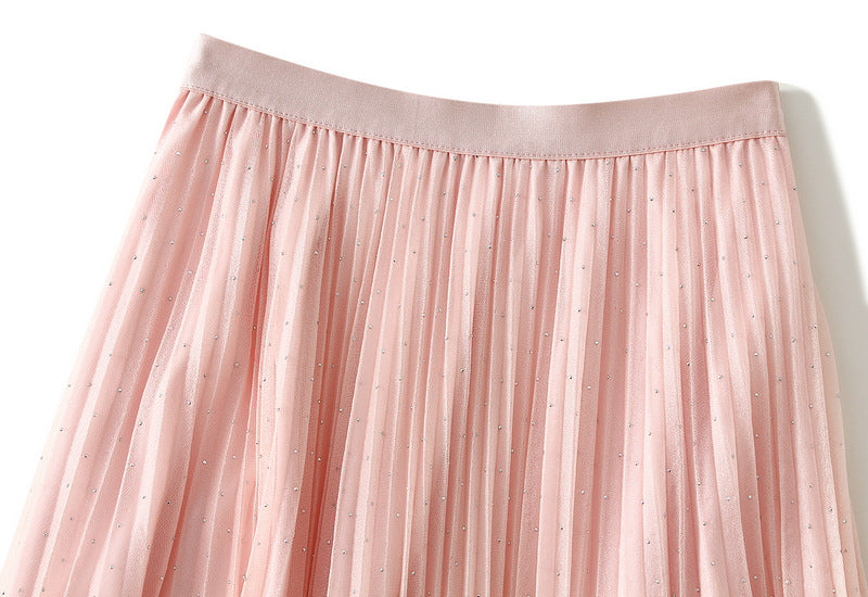 Angel Blush Pink Pleated Maxi Skirt