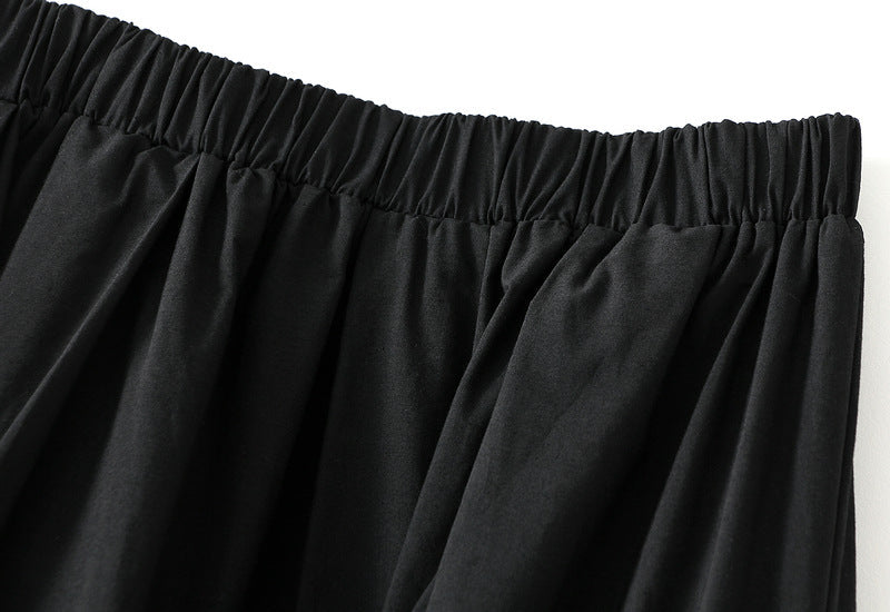 Chic Noir Ruffle-Tiered Maxi Skirt - 2507_BLACK