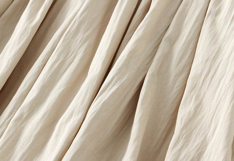 Beige Bubble Hem Mini Skirt