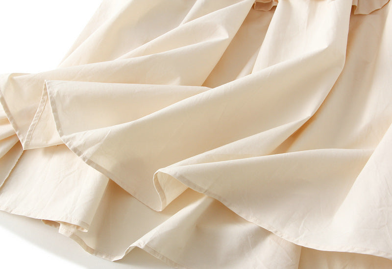 Elegant Ruffle-Tiered A-Line Maxi Skirt - 2507_APRICOT