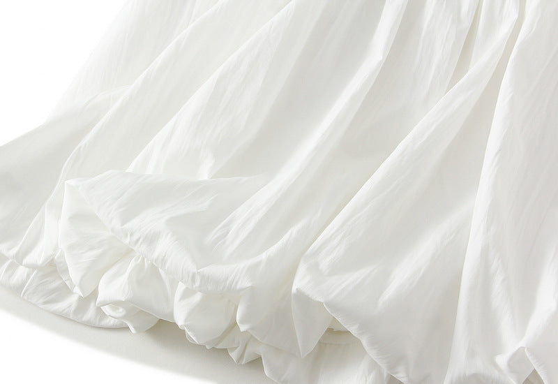 White Bubble Hem Mini Skirt