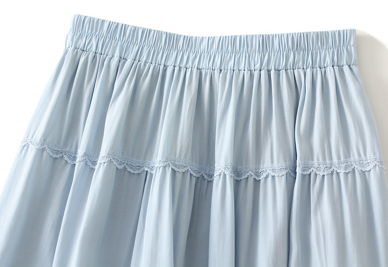 Cascade Tiered Maxi Skirt - 9078_BLUE