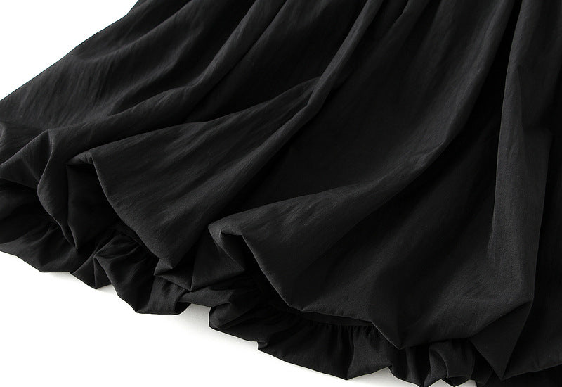 Black Bubble Hem Mini Skirt