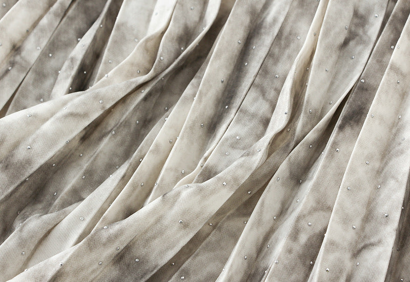 Marble Pleated Maxi Skirt