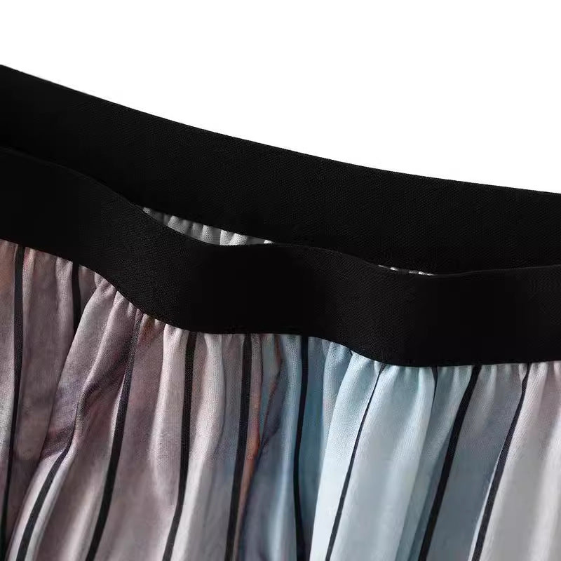 Marble Print Pleated Skirt