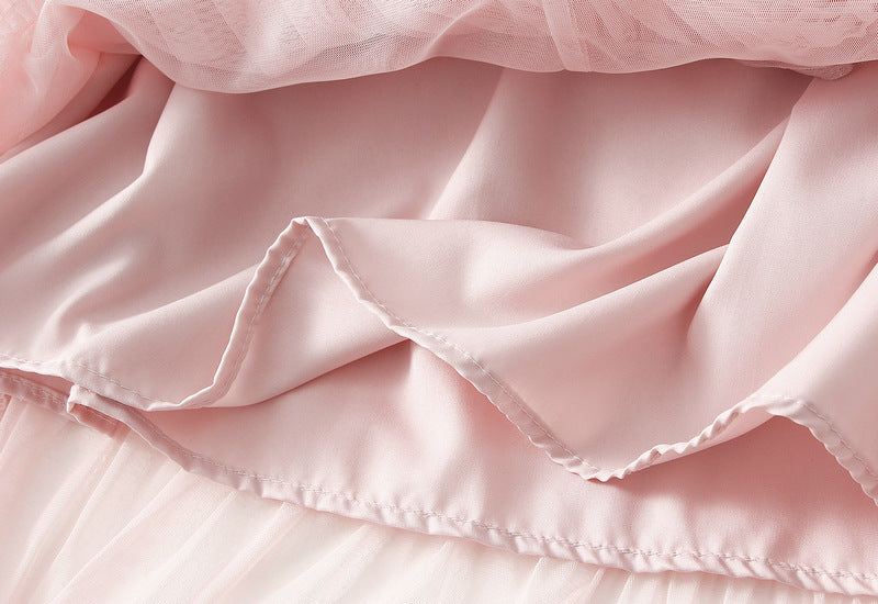 Pink Tiered Ruffle Tulle Skir
