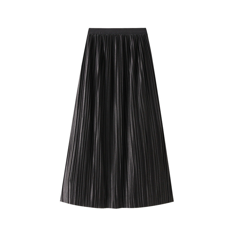 Reversible Midnight Garden Pleated Mesh Skirt - 8331_BLACK