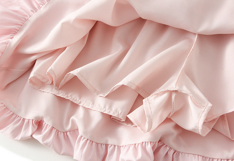 Pink Bubble Hem Mini Skirt