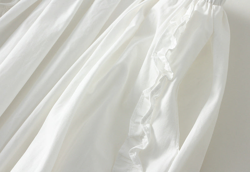 Ivory Whisper Ruffle Skirt With Pocket - 2506_WHITE