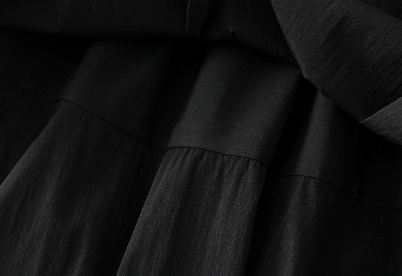 Victorian Lace-Trim Skirt - K538_BLACK