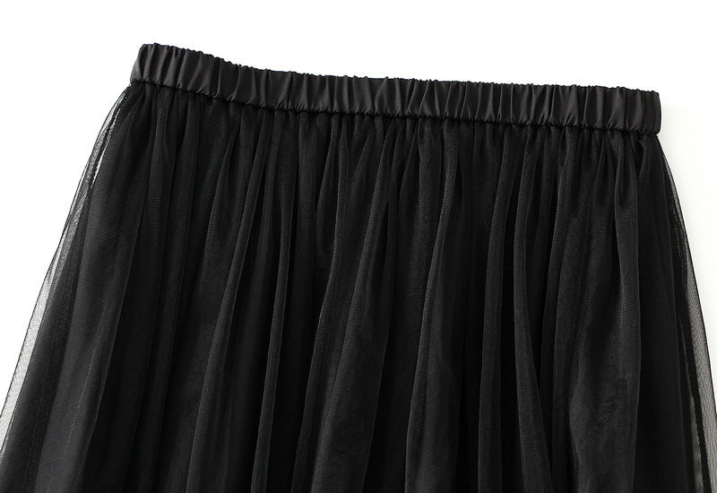 Moonlight Noir Tulle Skirt - 0826_BLACK