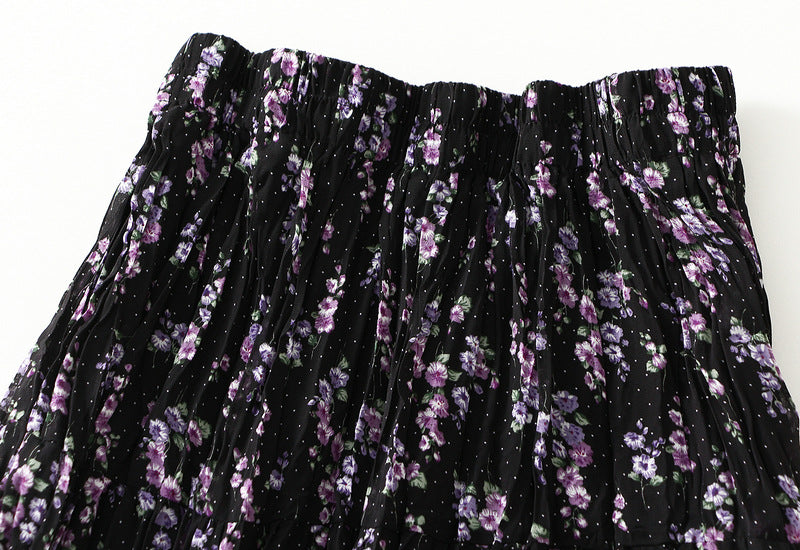 Midnight Lily Pleated Skirt- 9908_PURPLE
