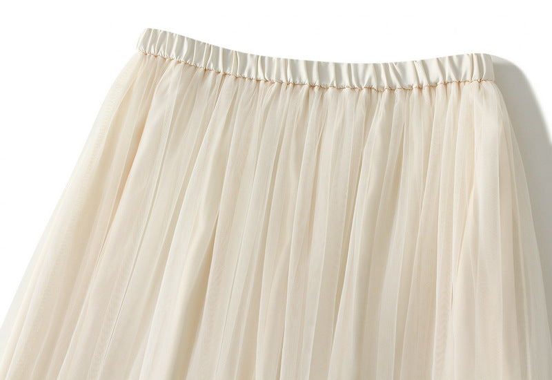 Whispering Tulle A-Line Skirt - 0826_APRICOT