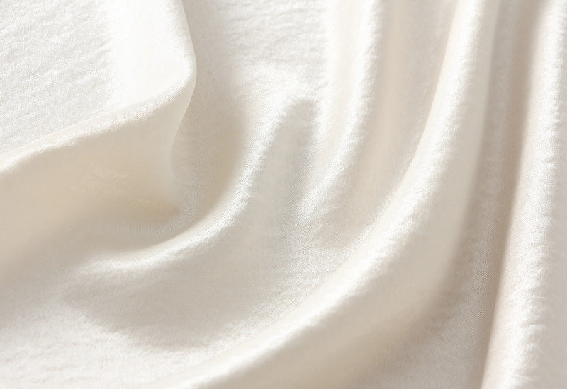 Elegant Satin Lace Trim Midi Skirt