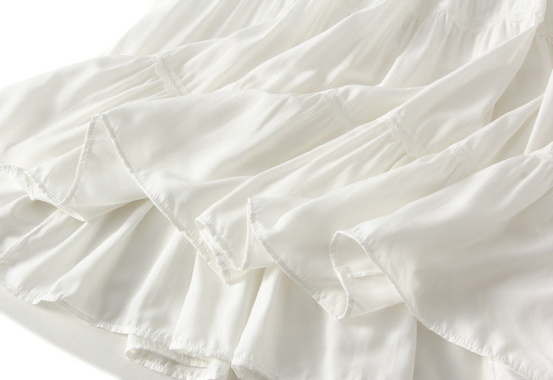 Ivory Dreamcatcher Tiered Skirt - 9078_WHITE