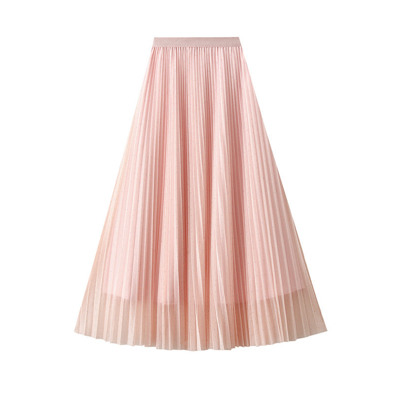 Angel Blush Pink Pleated Maxi Skirt