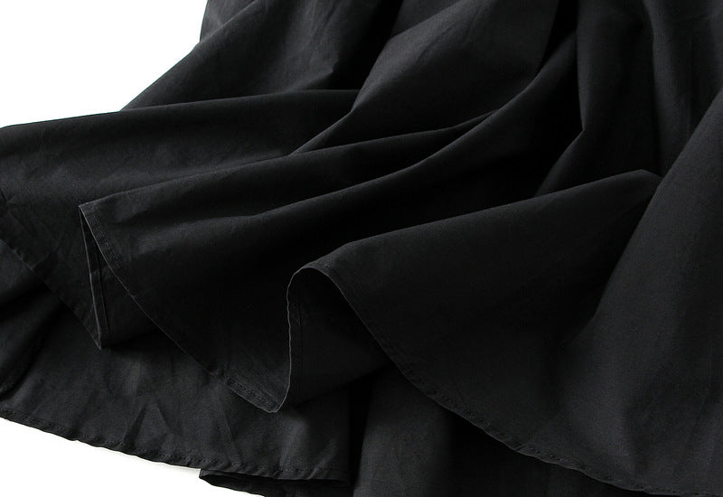 Chic Noir Ruffle-Tiered Maxi Skirt - 2507_BLACK