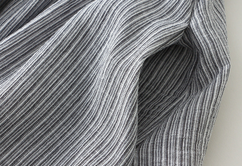 Vintage Striped Midi Skirt with Lace Trim With Pocket