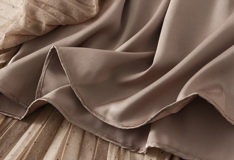 Classic Pleated Maxi Skirt – Mocha Brown