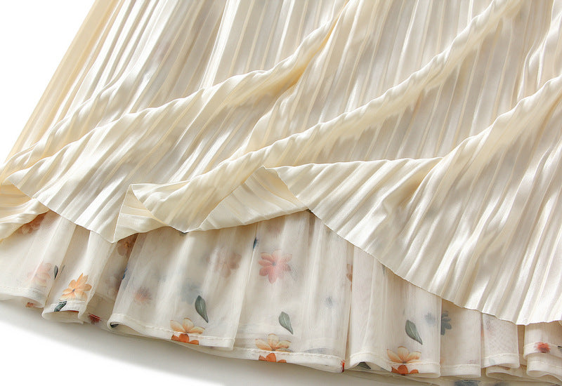 Reversible Blossom Breeze Tiered Skirt - 8935_APRICOT