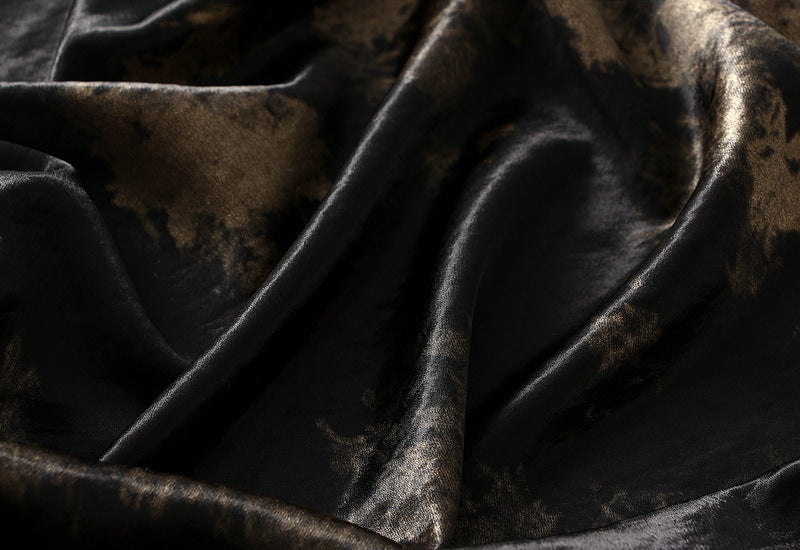 Luxe Metallic Print Satin Skirt