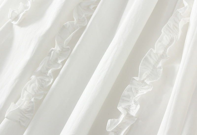 Ivory Whisper Ruffle Skirt With Pocket - 2506_WHITE