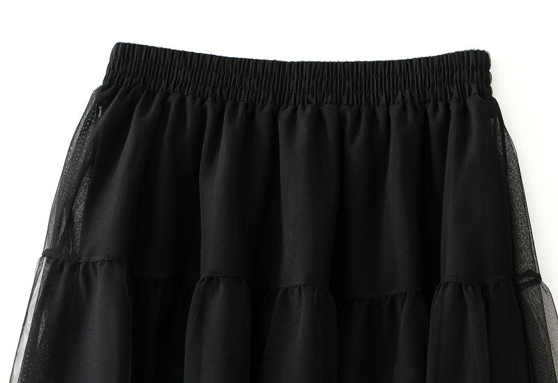 Midnight Whimsy Layered Tulle Skirt - 0509_BLACK