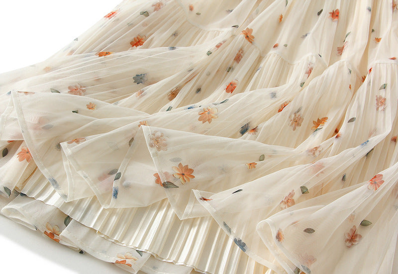 Reversible Blossom Breeze Tiered Skirt - 8935_APRICOT