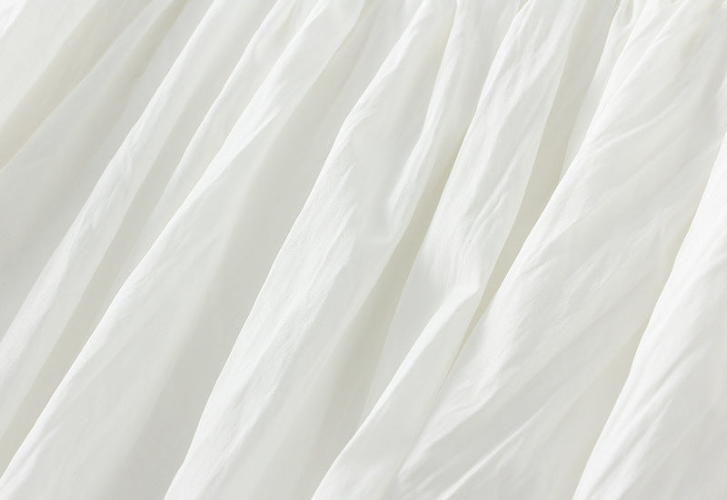 White Bubble Hem Mini Skirt