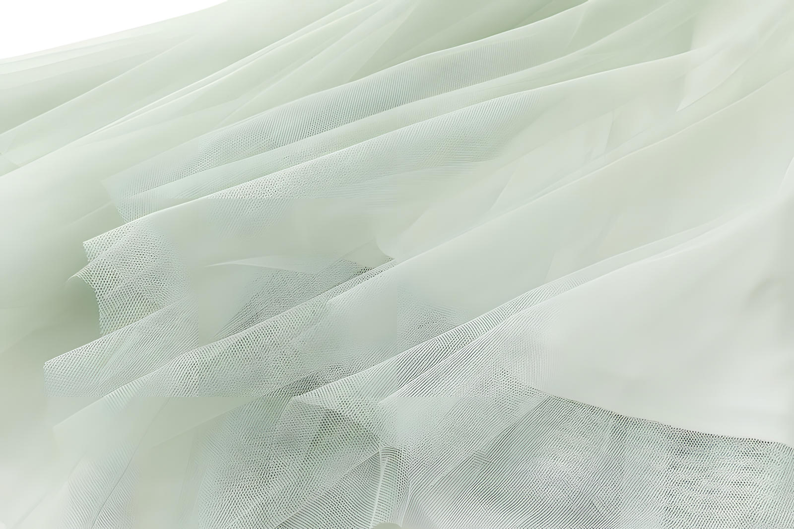 Multitier Irregular Mesh Green Gradient Skirt  - 8797_GREEN