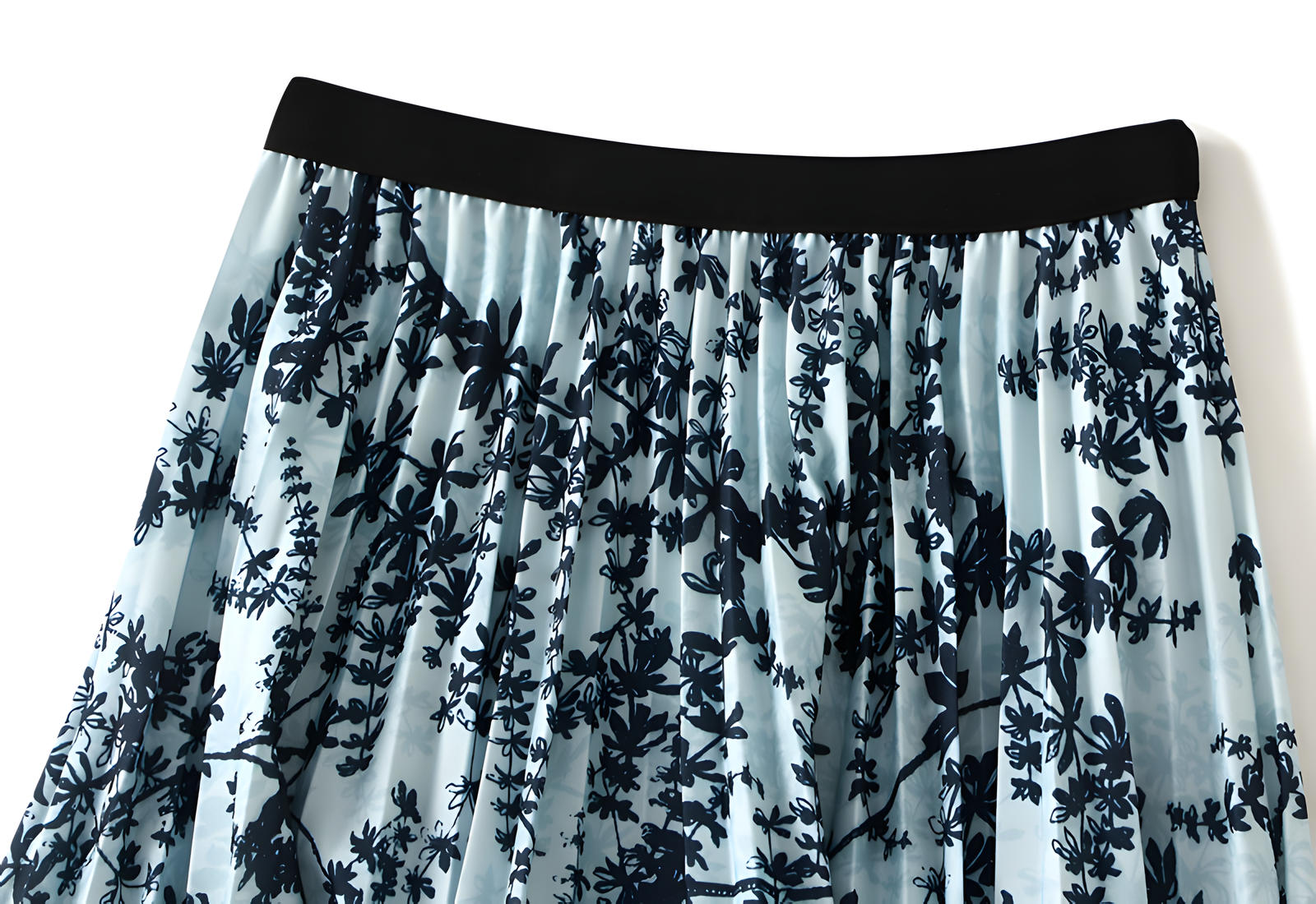 Chiffon Printed A Line Skirt - 2125_FLR_BLU