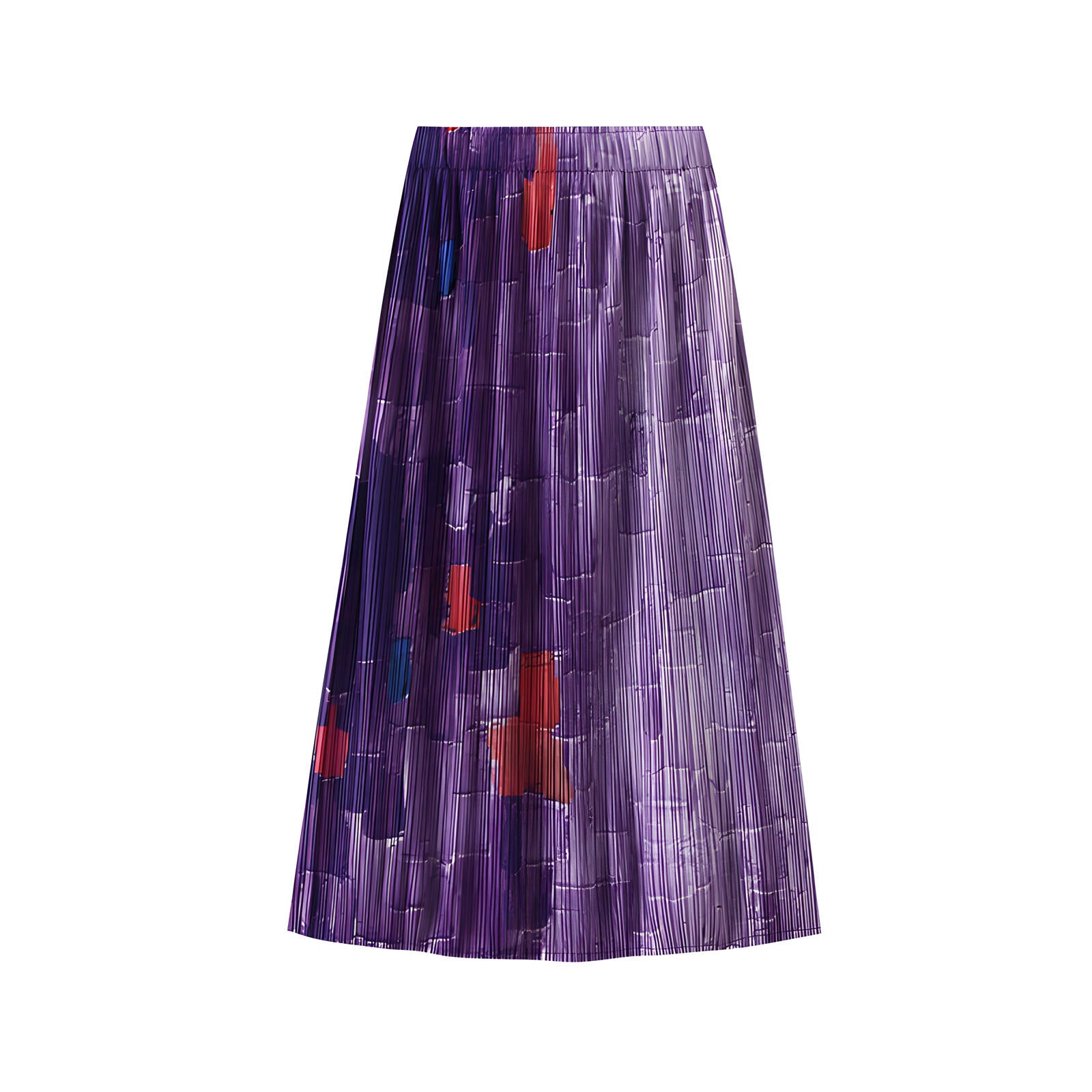 Miyaki Fold Self-Texture Back Slit Gradient Skirt - 0835_PURPLE