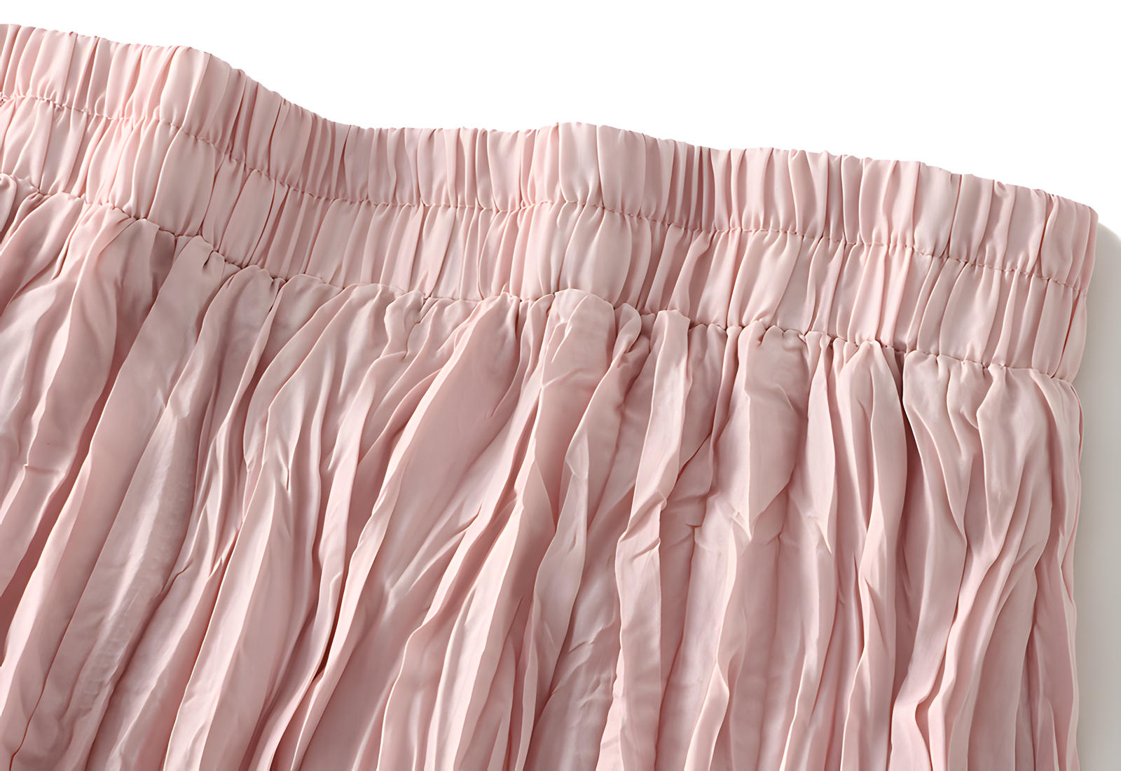 Crushed Self Design Pleated A-Line Skirt	- 0323_PINK